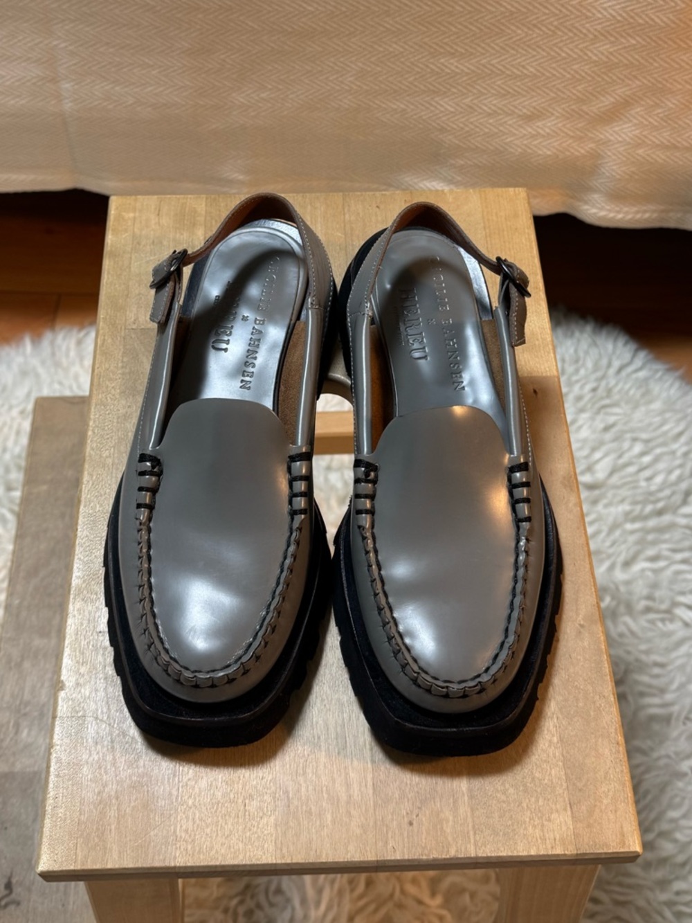 HEREU slingback leather loafers